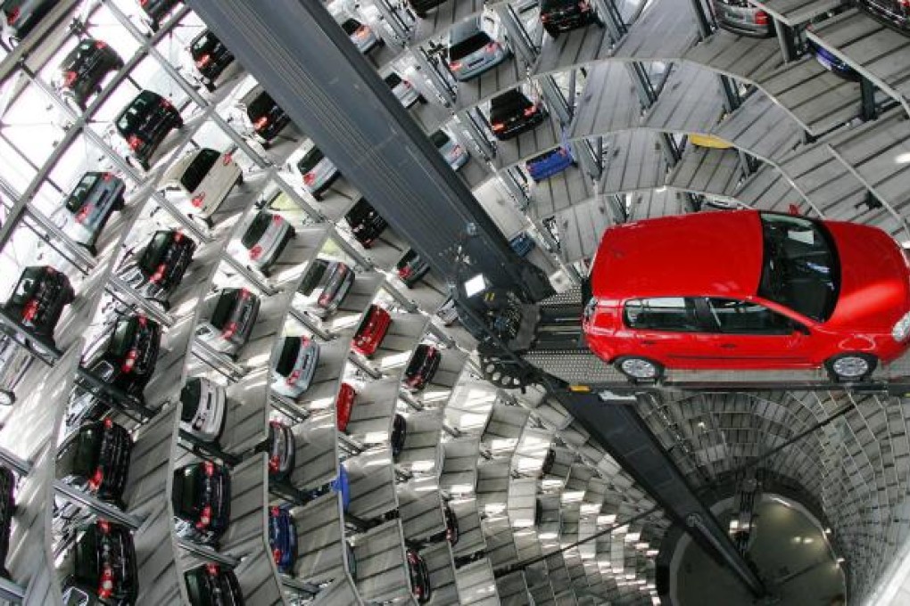 A car storage silo in Germany, where the flash composite PMI fell to a three-year low. Photo: AFP