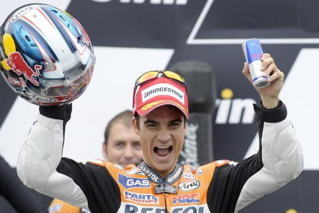 Dani Pedrosa is jubilant after winning the Czech GP. Photo: EPA