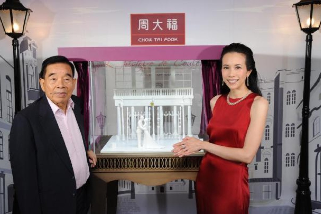 Cheng Yu-tung and Karen Mok Man-wai with a rare diamond