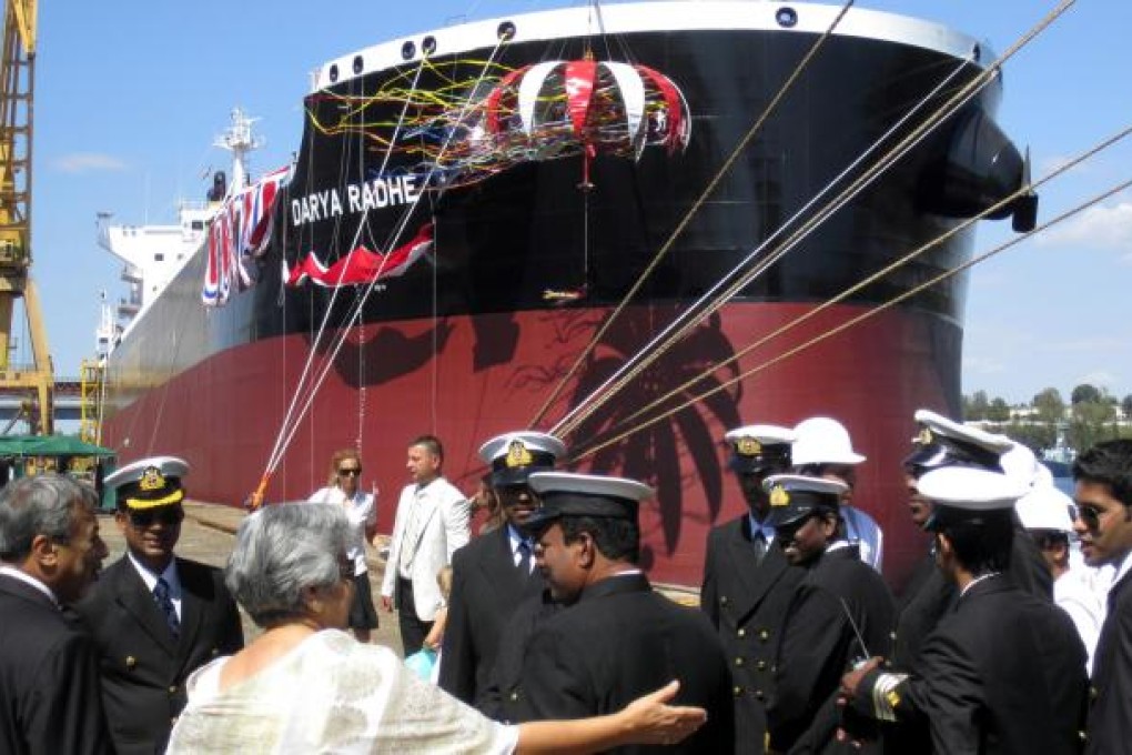 The Darya Radhe, the first of two 82,000 dwt vessels built for KC Maritime at Daewoo's facilities in Romania. The ship is now on its maiden voyage carrying grain from Ukraine to the Middle East. Photo: Keith Wallis