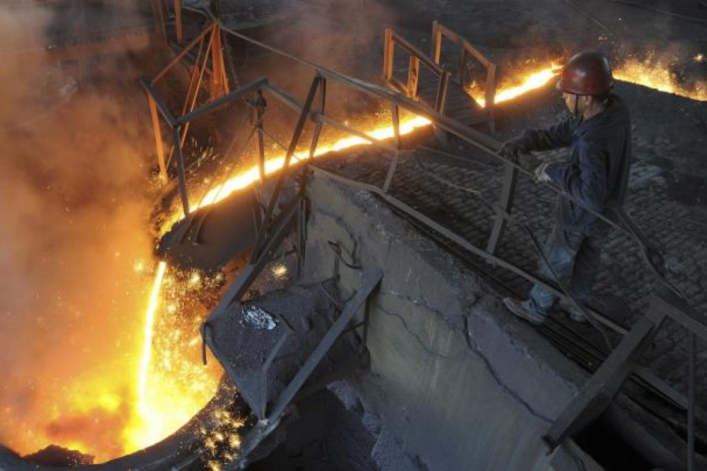 A steel manufacturing plant in Anhui province. Officials in Beijing are becoming concerned about rising industrial debt. Photo: Reuters