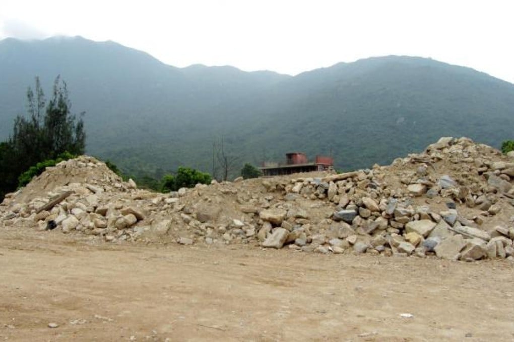 Piles of rubble near Tung Chung River.Photo: WWF Hong Kong