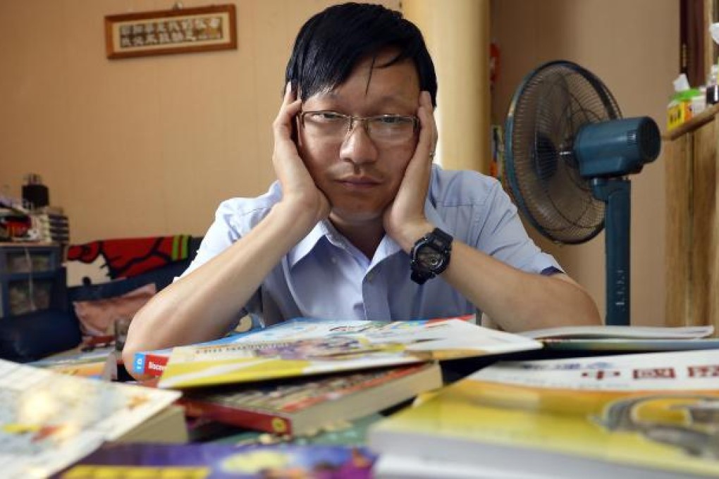 Raymond Jao Ming, a parents' representative, says school books cost more than they should because of the unscrupulous practices of publishers.Photo: Warton Li