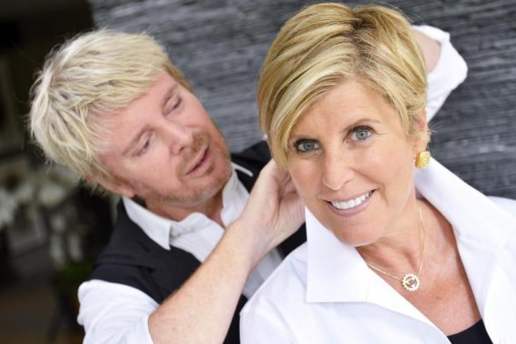 Hong Kong’s celebrity hairdresser Kim Robinson, left, and American star financial advisor and TV host Suze Orman in Clear Water Bay on August 14, 2012. Photo: Warton Li