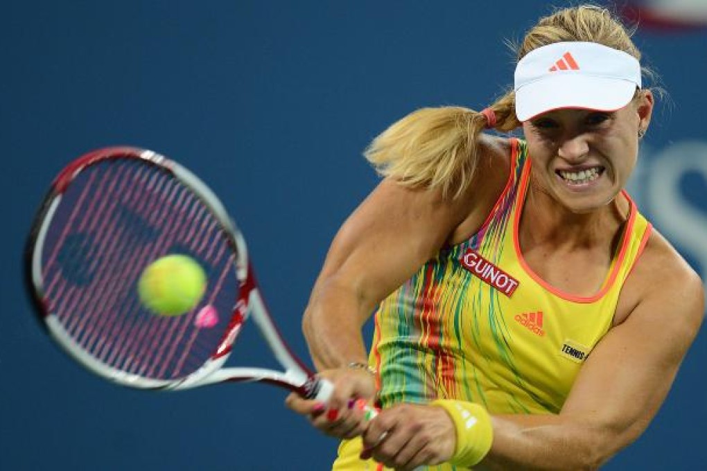 Germany's Angelique Kerber plays a point against US Venus Williams during their US Open match. Photo: AFP