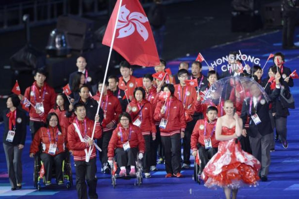 Hong Kong's team at the Games' opening. Photo: Xinhua