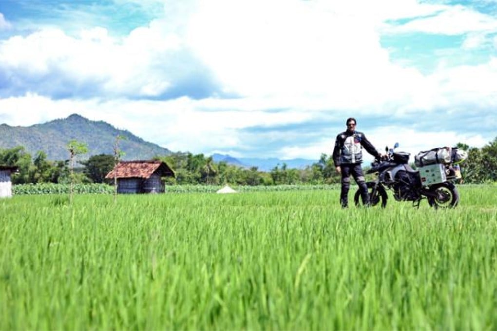 Morgan Parker in West Java, through which he passed on his Hong Kong to Brisbane motorcycle trip. Photos: Wheel2Wheel