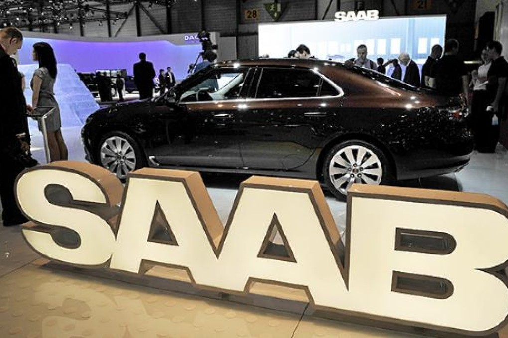 Swedish carmaker Saab exhibits at the Geneva motor show. A Hong Kong-owned company completed the purchase of Saab on Monday. Photo: AFP