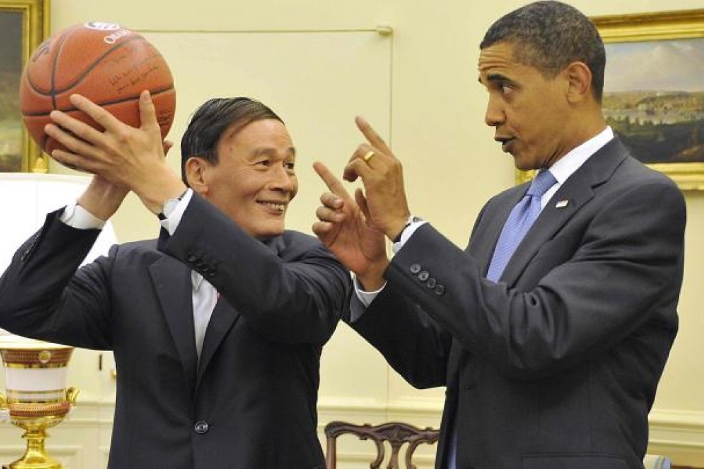 Wang with US President Barack Obama in 2009. Photo: Xinhua