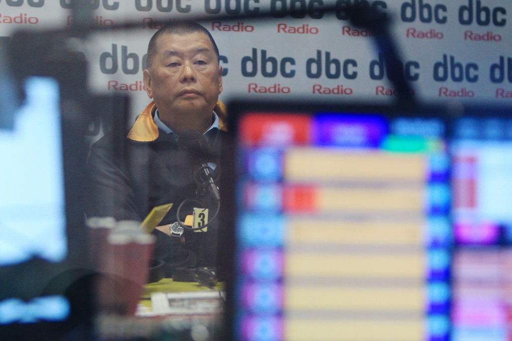 Jimmy Lai hosts a programme for DBC. Photo: Jonathan Wong