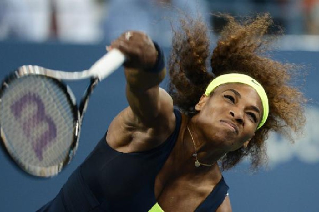 US Serena Williams plays a point against Serbia's Ana Ivanovic during their US Open women's singles match on Wednesday. Photo: AFP