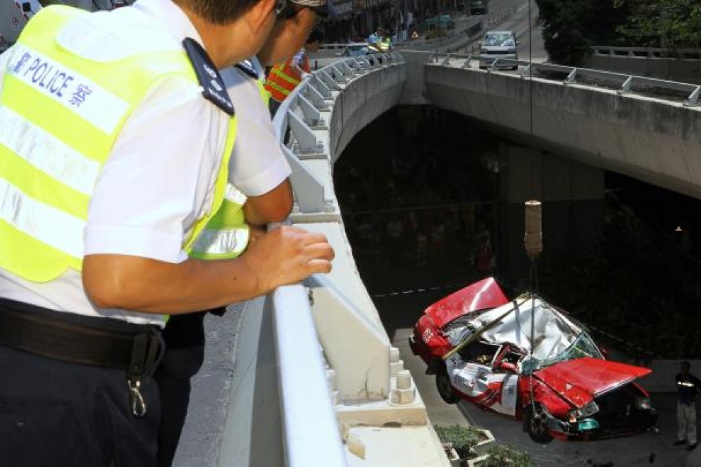 Initial findings on the crushed taxi showed that it was not speeding and there were no skid marks at the scene. Photo: Edward Wong