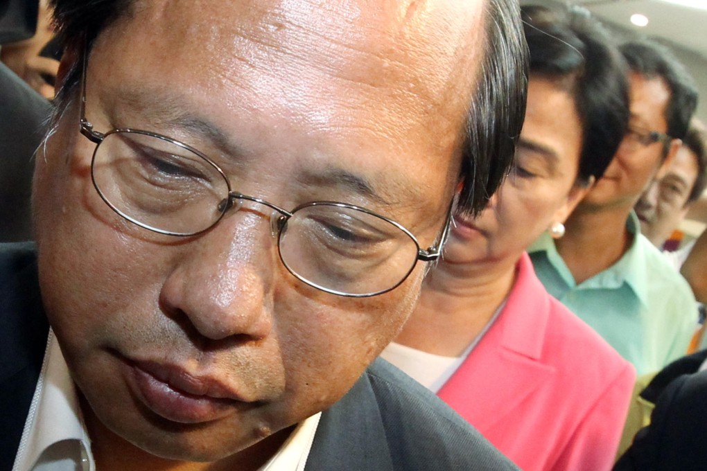 A sombre Albert Ho announces his resignation as Democratic Party chairman. He was elected to a “super seat”.  Photo: Edward Wong