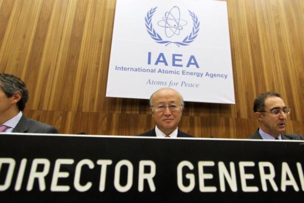 Yukiya Amano chairs the board meeting in Austria. Photo: AP