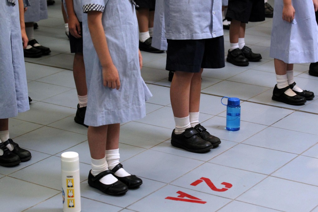 The first day of term at Fresh Fish Trader's School in Tai Kok Tsui. Attending a new school can be a stressful experience for students.Photo: Dickson Lee