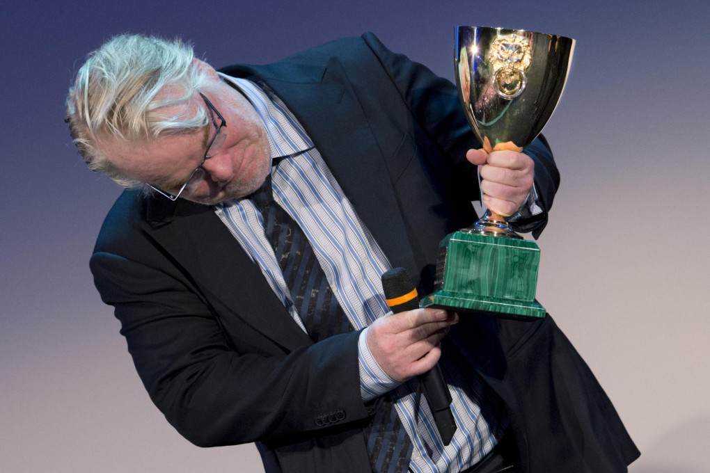 Philip Seymour Hoffman with his best actor award forThe Master at the Venice Film Festival.Photo: AP