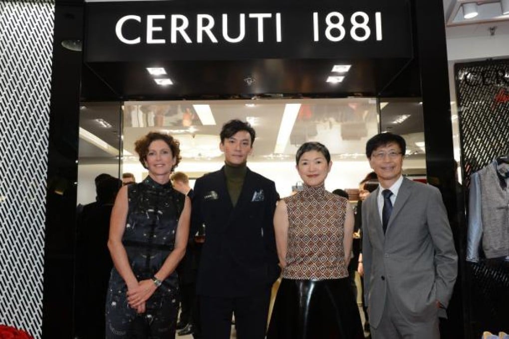 Cerruti chief Catherine Vautrin, actor Chang Chen, brand director Agnes Shen and distributor Trinity's Sunny Wong. Photo: SCMP