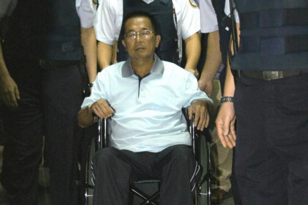 Former Taiwanese president Chen Shui-bian during his release for a check-up earlier this month.