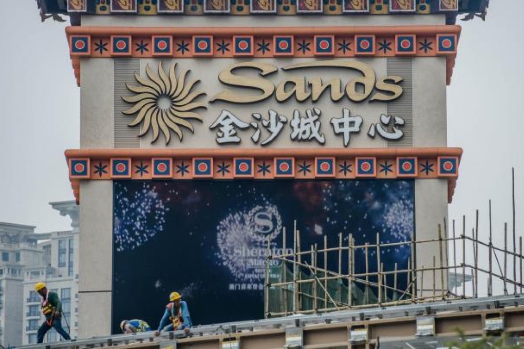 Work continues on the Sands casino in Macau. Sands China has four projects on the island. Photo: AFP