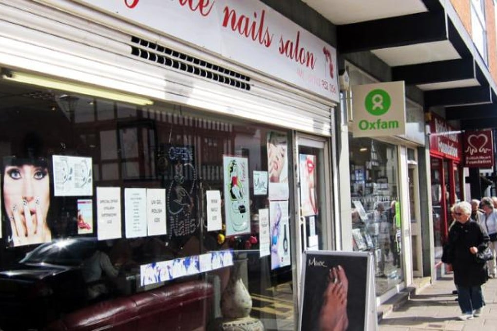 A Vietnamese-run nail salon in Stratford-upon- Avon, Britain. Photos: Red Door News, Hong Kong