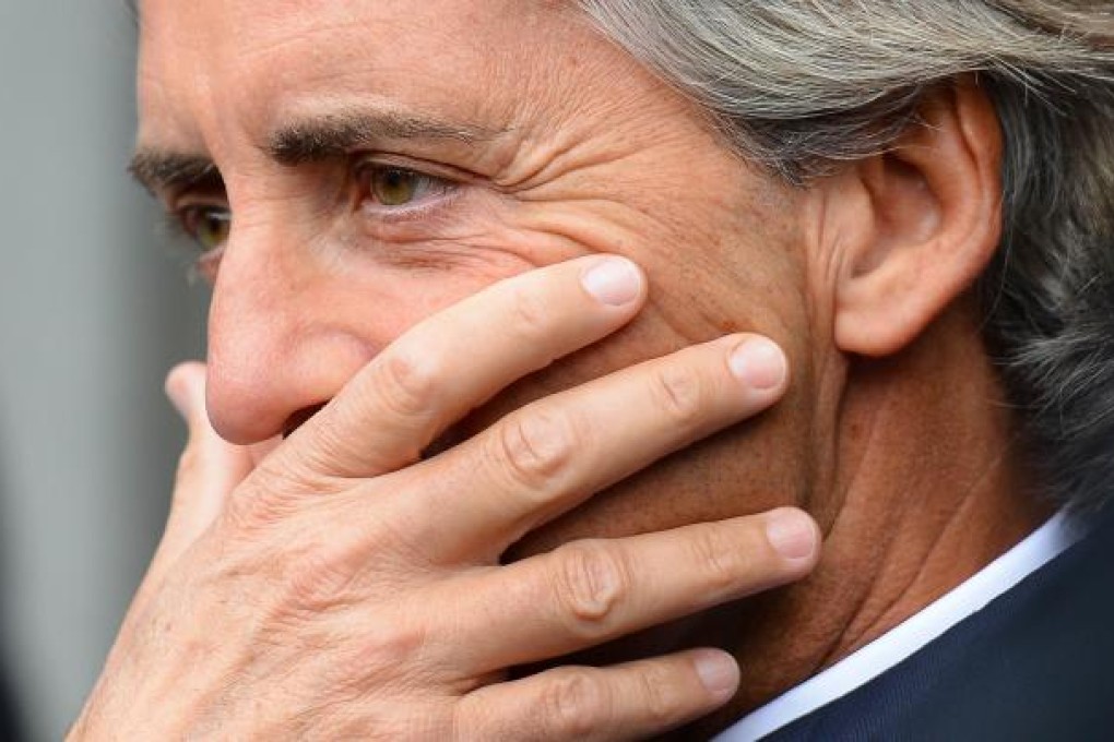 Manchester City manager Roberto Mancini.  Photo: AFP