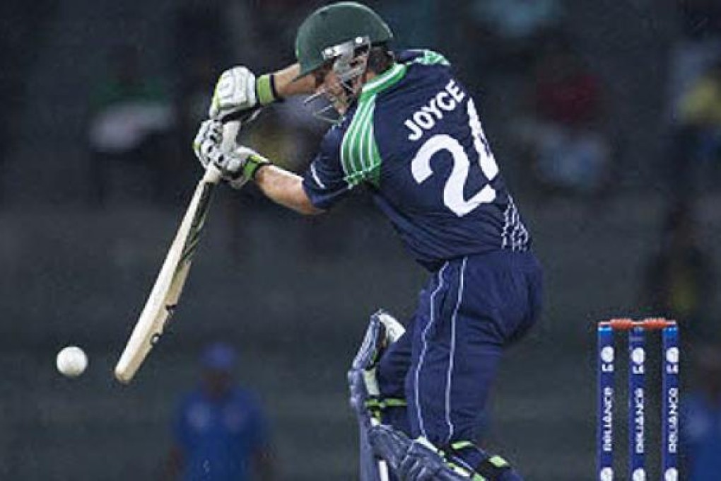 Ireland's batsman Ed Joyce bats during a ICC Twenty20 Cricket World Cup match between Ireland and West Indies in Colombo, Sri Lanka on Monday, Photo: AP