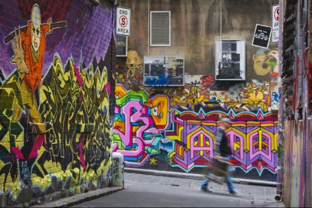 Graffiti in Hosier Lane, Melbourne. Photos: Corbis; AFP