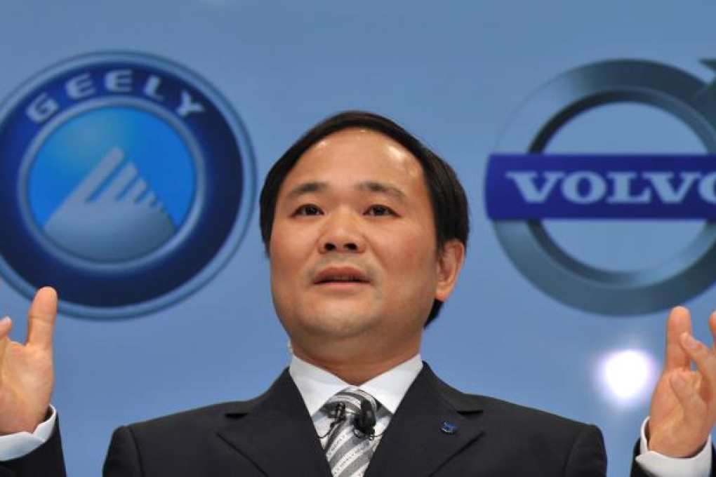 Geely Chairman Li Shufu attends a press conference after the signing ceremony in Goteborg of Sweden, March 28, 2010. Photo: Xinhua
