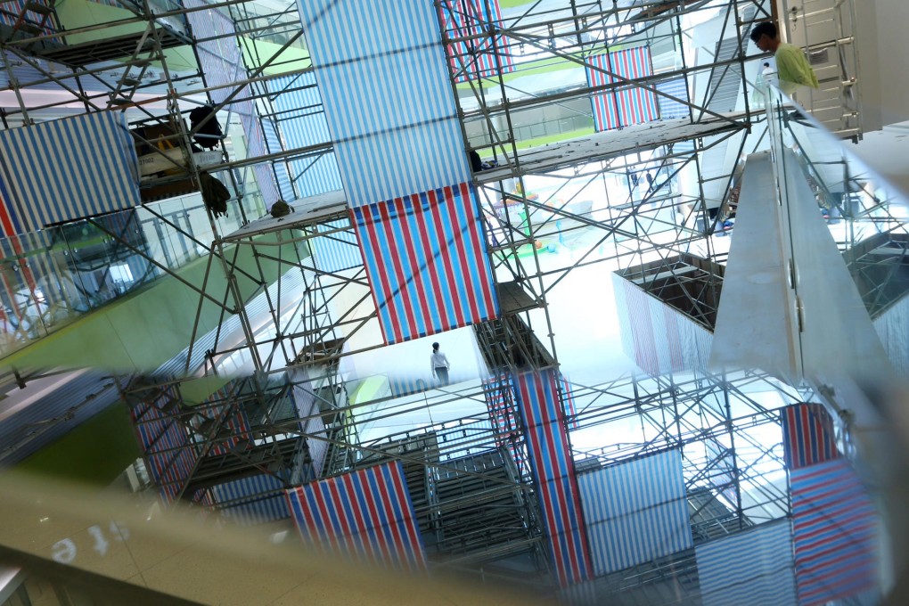 Construction continues at the new Domain shopping mall near Yau Tong MTR Station. Photo: Sam Tsang