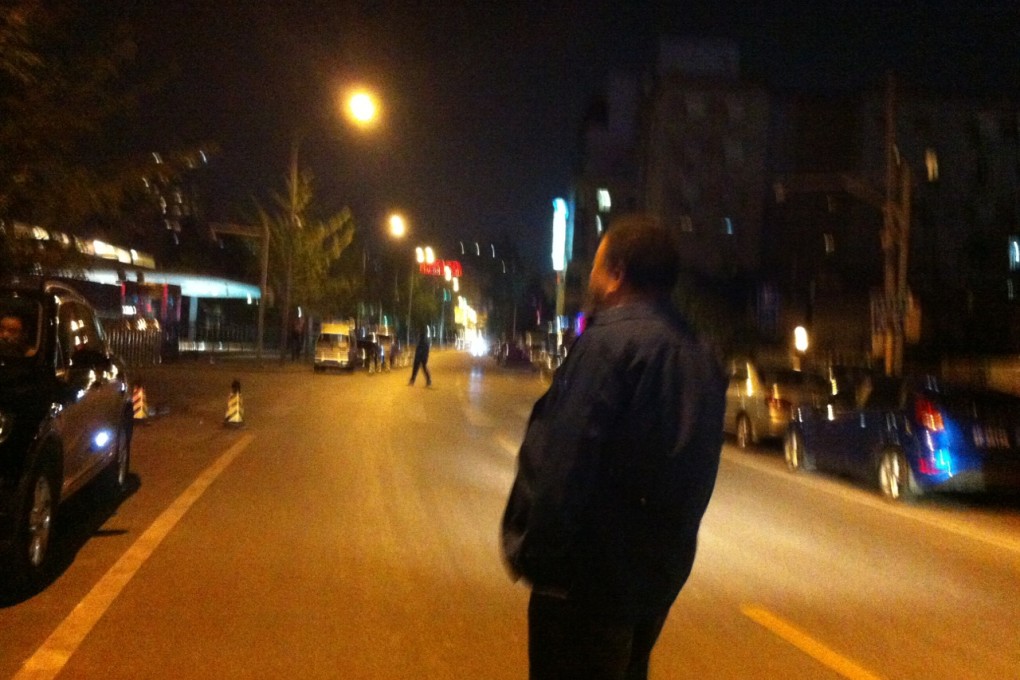 Ai Weiwei yesterday evening in Beijing, photo by Liu Xiaoyuan.