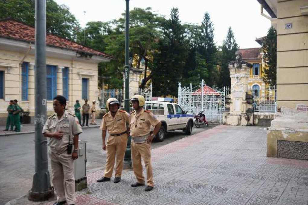 Outside court where the three bloggers were tried. Photo: AFP