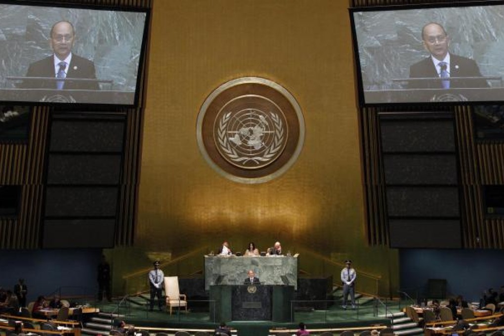 A remarkable moment in Myanmar's history as President Thein Sein heralds peace and democracy in his country. Photo: Reuters