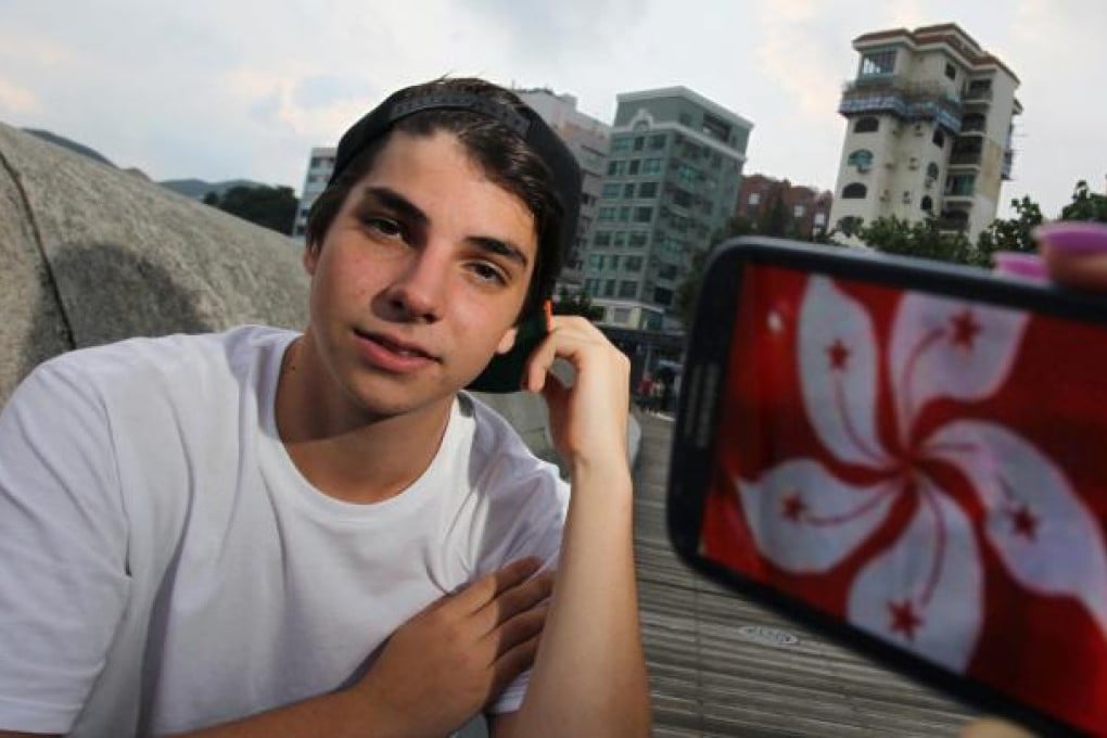 Lucas Scibetta, who has caused controversy with his hip hop video, poses at Stanley. Photo: May Tse