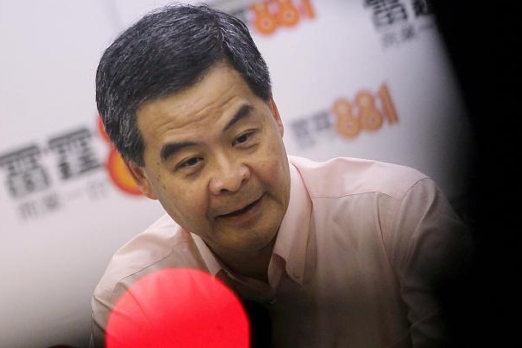 Chief Executive Leung Chun-ying promised to deal with controversial issues during a Commercial Radio interview. Photo: Nora Tam