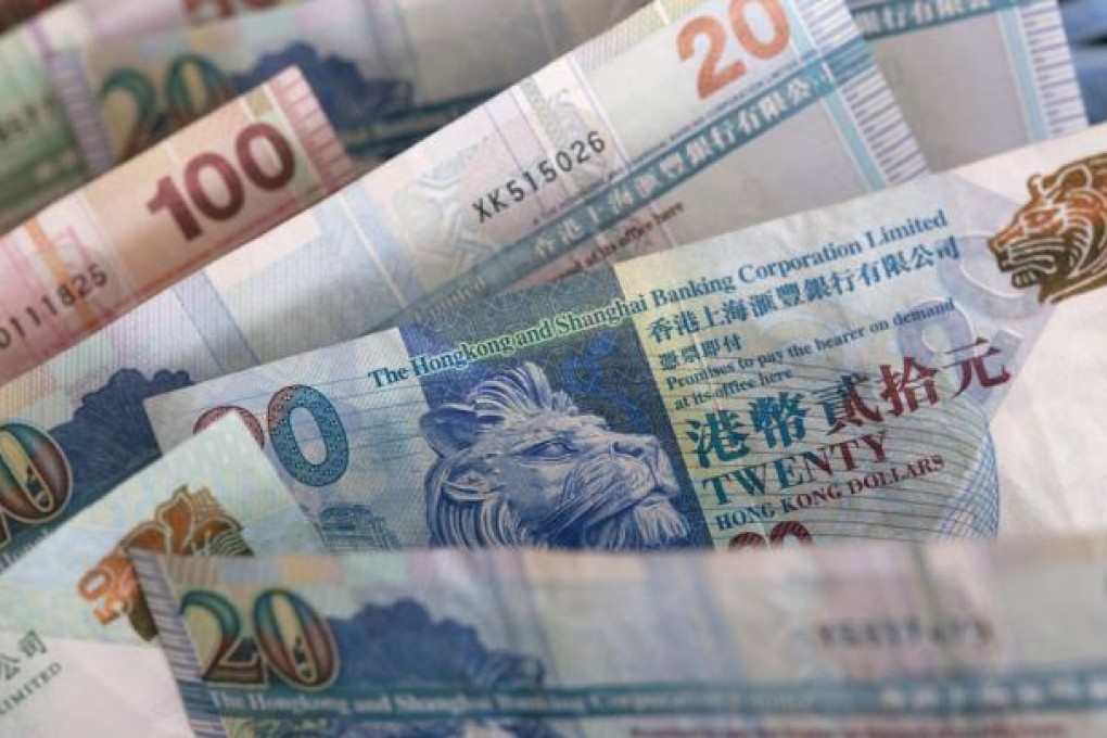 Hong Kong dollar banknotes. Photo: Bloomberg