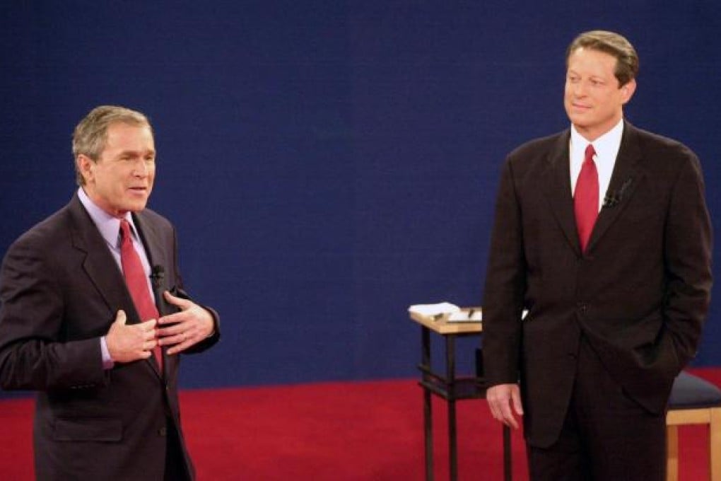 Candidate George W. Bush (left) stayed stubbornly on message against Democratic Vice-President Al Gore in 2000. Photo: AP