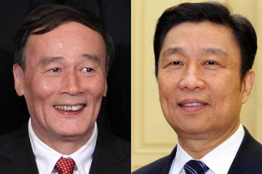 Wang Qishan (left) and Li Yuanchao did well in the polls. Photos: AFP, Xinhua