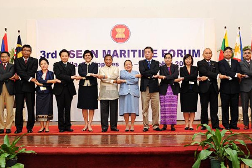 The delegation at the three-day Asean Maritime Forum in Manila. Photo: AFP