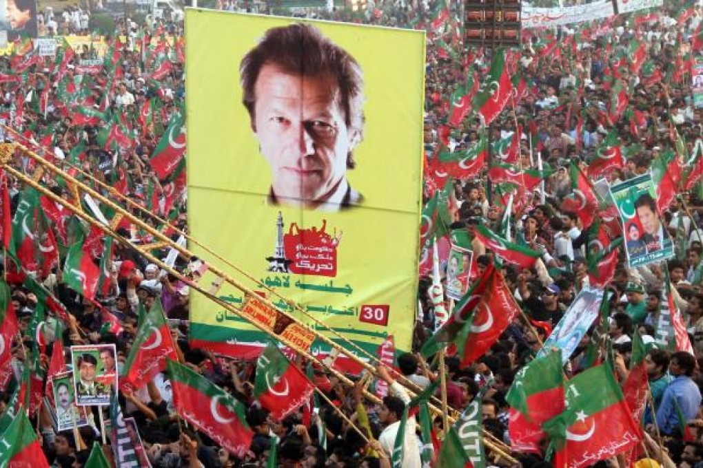 A "peace march" led by Imran Khan