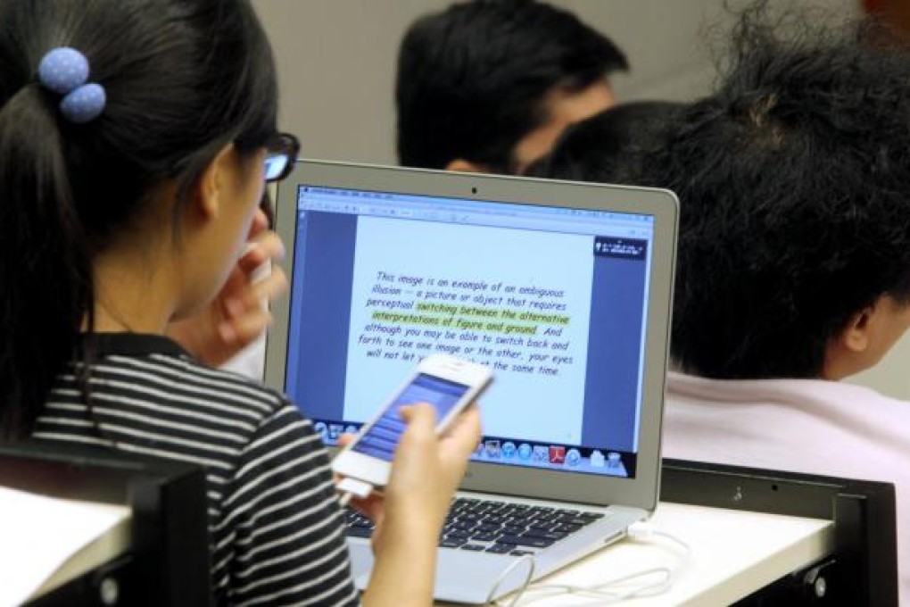 Students in Sha Tin using a cloud-based learning system.Photo: K.Y. Cheng