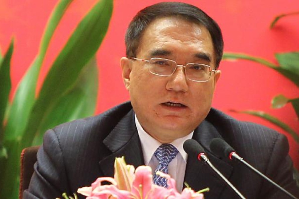 Wang Min, Party secretary of Liaoning province speaks at a press conference during National People's Congress (NPC) in Beijing on March 5, 2011. Photo: SCMP/Simon Song