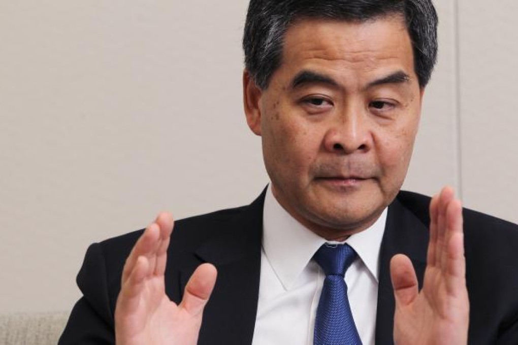 Hong Kong Chief Executive Leng Chun-ying gestures during an interview on October 3, 2012. Photo: SCMP/K.Y. Cheng