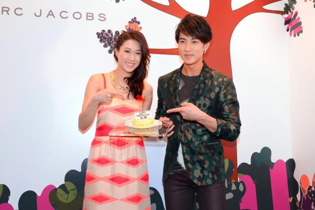 Linda Chung (left) and Wu Chun celebrate the actor's birthday.