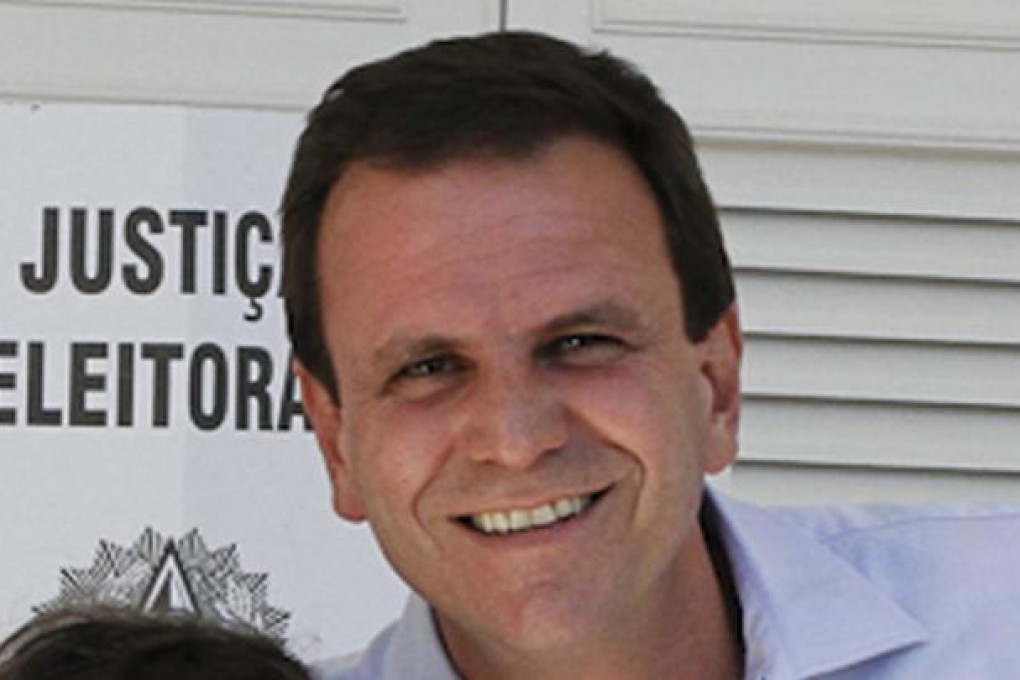 Rio de Janeiro's Mayor Eduardo Paes after voting in municipal elections in Rio de Janeiro on Sunday. Photo: AP