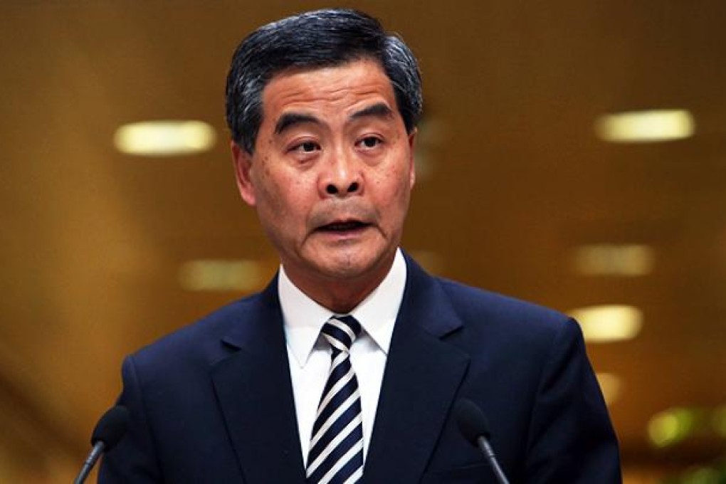 Chief Executive Leung Chun-ying at Central Government Offices in Admiralty on Monday. Photo: Sam Tsang.