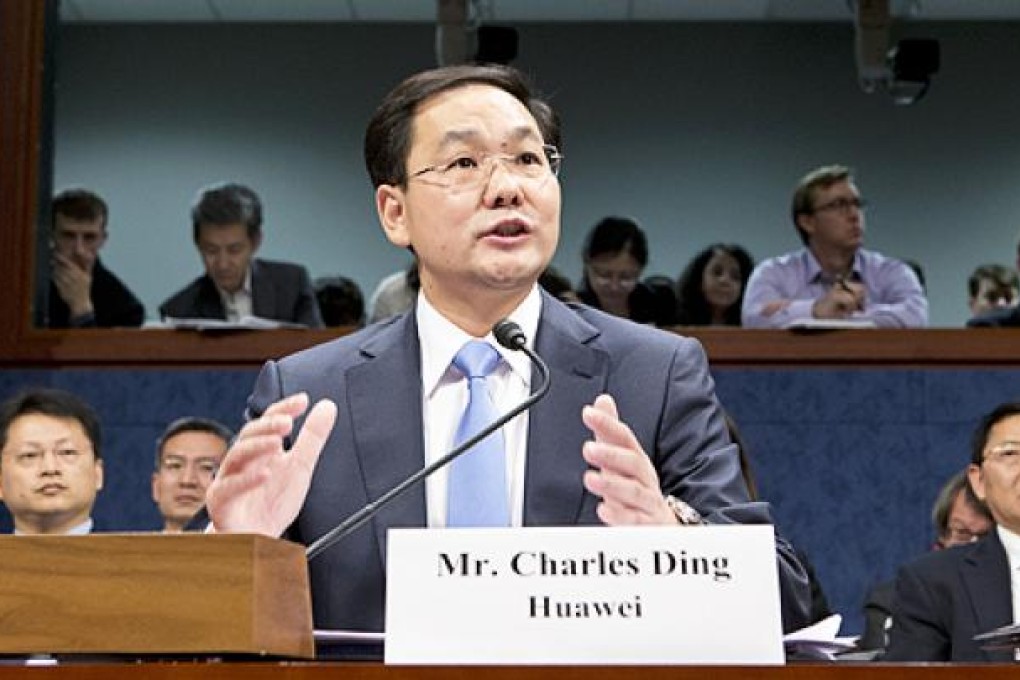 Huawei senior vice-president Charles Ding testifies in US Congress last month. Photo: AP