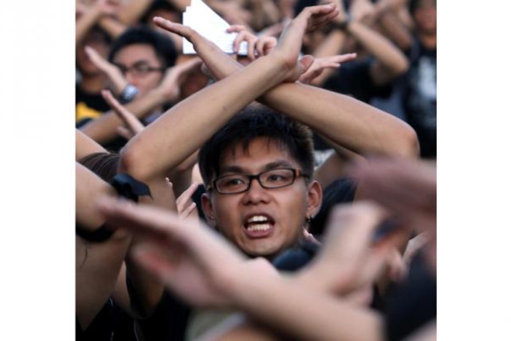 Students at the September 11 class boycott. Photo: Felix Wong