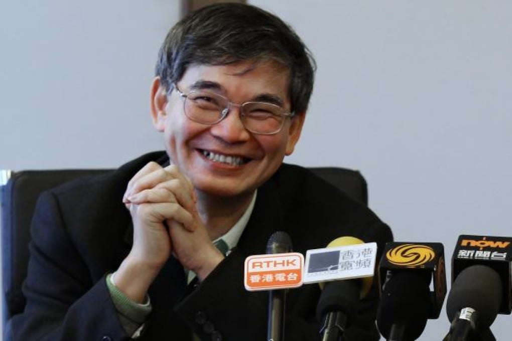 File photo of Law Chi-kwong, executive committee chairman of charitable trust Community Care Fund, at a press conference on March 14, 2012. Photo: SCMP
