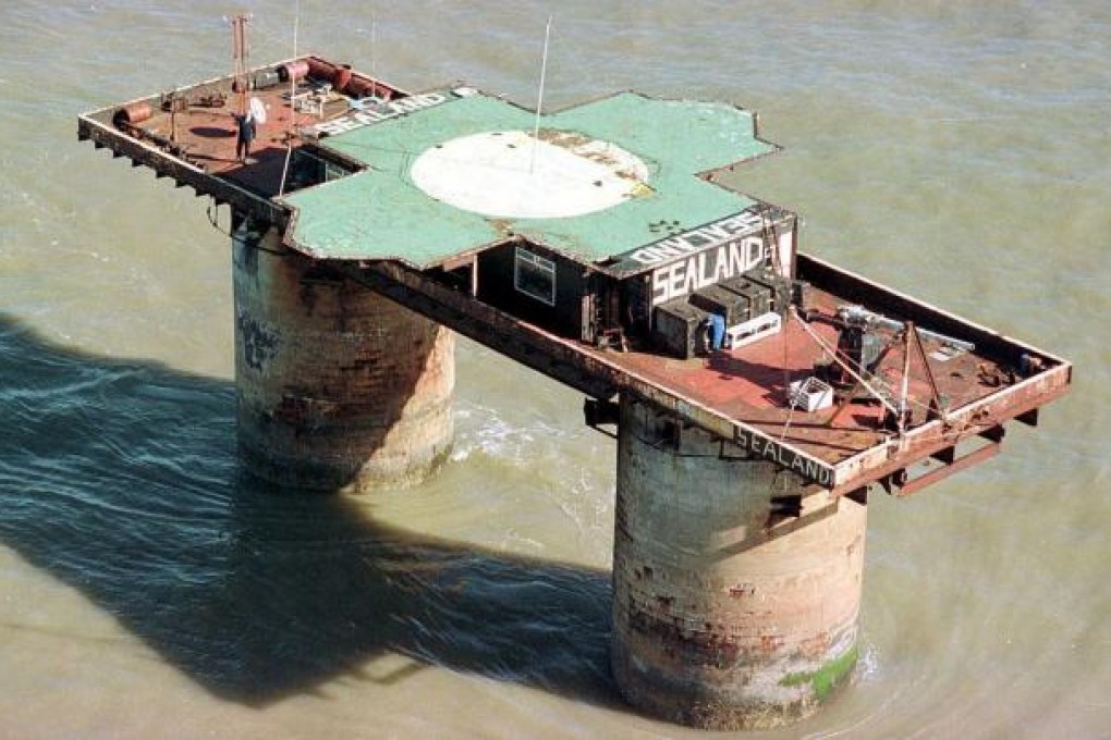 Roy Bates occupied this sea fort, built during the second world war, in 1966 and declared it the principality of Sealand in 1967. Photo: AP
