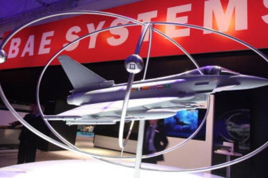 The BAE Systems company stand at the Farnborough International Airshow in England. Photo: EPA